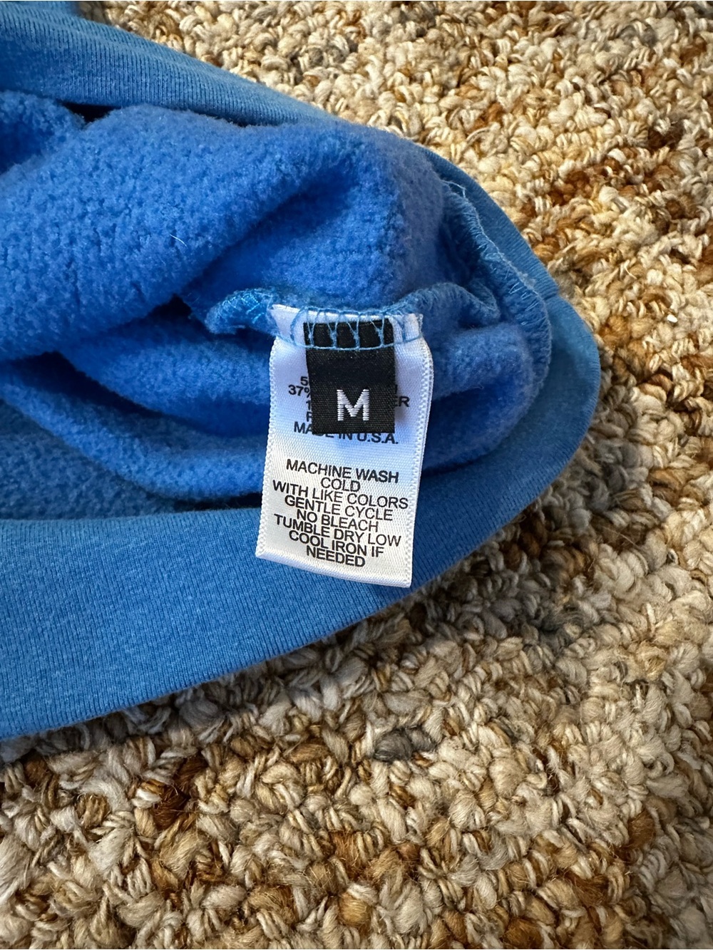 Rare Aviator Nation Blue Crewneck Sweatshirt with Rainbow Sleeve Stripes - Picture 3 of 5